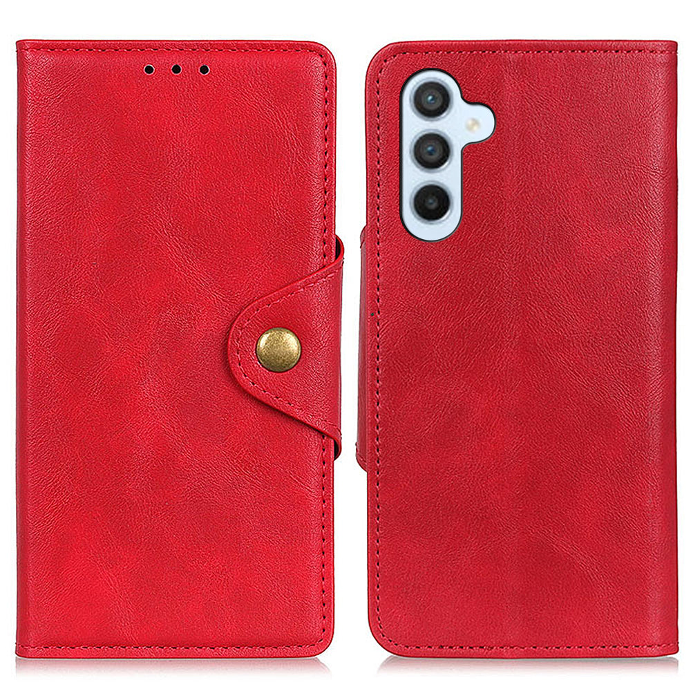 For Samsung Galaxy S23 FE Leather Wallet Case Brass Buckle Stand Phone Protective Cover For Samsung Galaxy S23 FE Leather Wallet Case Brass Buckle Stand Phone Protective Cover